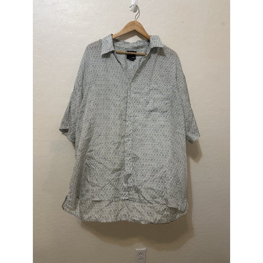 Utopia Mens Silk Button Up Size 2X Office Casual Travel Vacay Work Beachy Resort